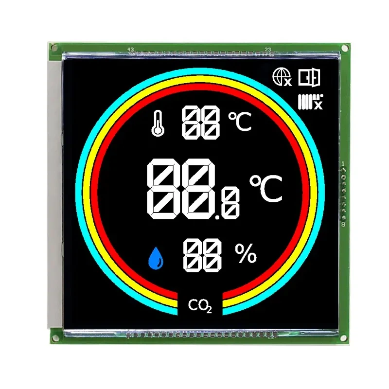 VA egyedi negatív 7 szegmenses kijelző LCD-modul